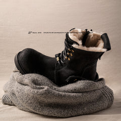 定制 REwrite编界®「羁 」皮羊毛一体高帮雪地靴加厚Ortholite®