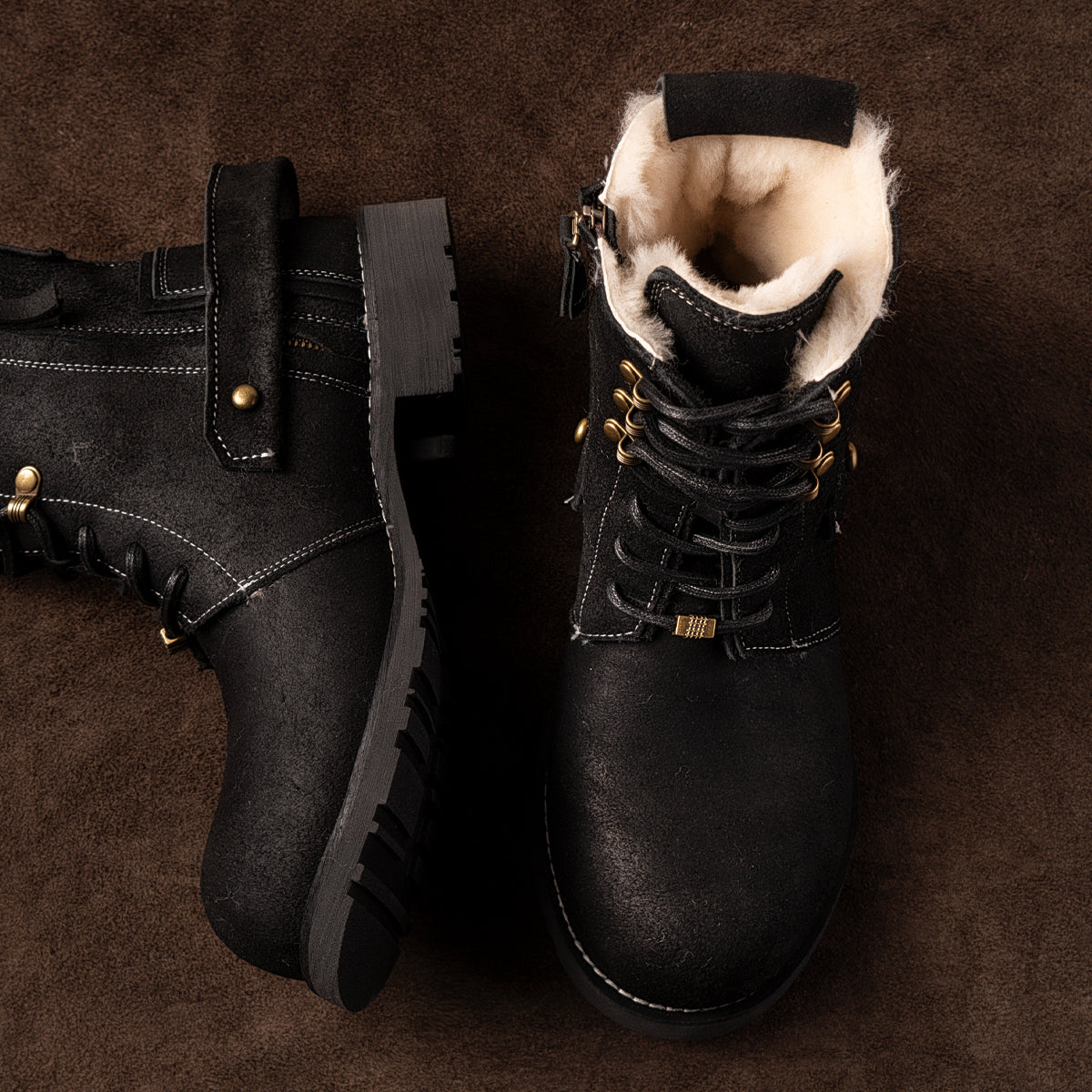 定制 REwrite编界®「羁 」皮羊毛一体高帮雪地靴加厚Ortholite®
