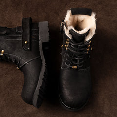 定制 REwrite编界®「羁 」皮羊毛一体高帮雪地靴加厚Ortholite®