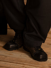 定制 REwrite编界®「十字方寸」 香云纱牛皮书生鞋方头复古休闲手工皮鞋25春