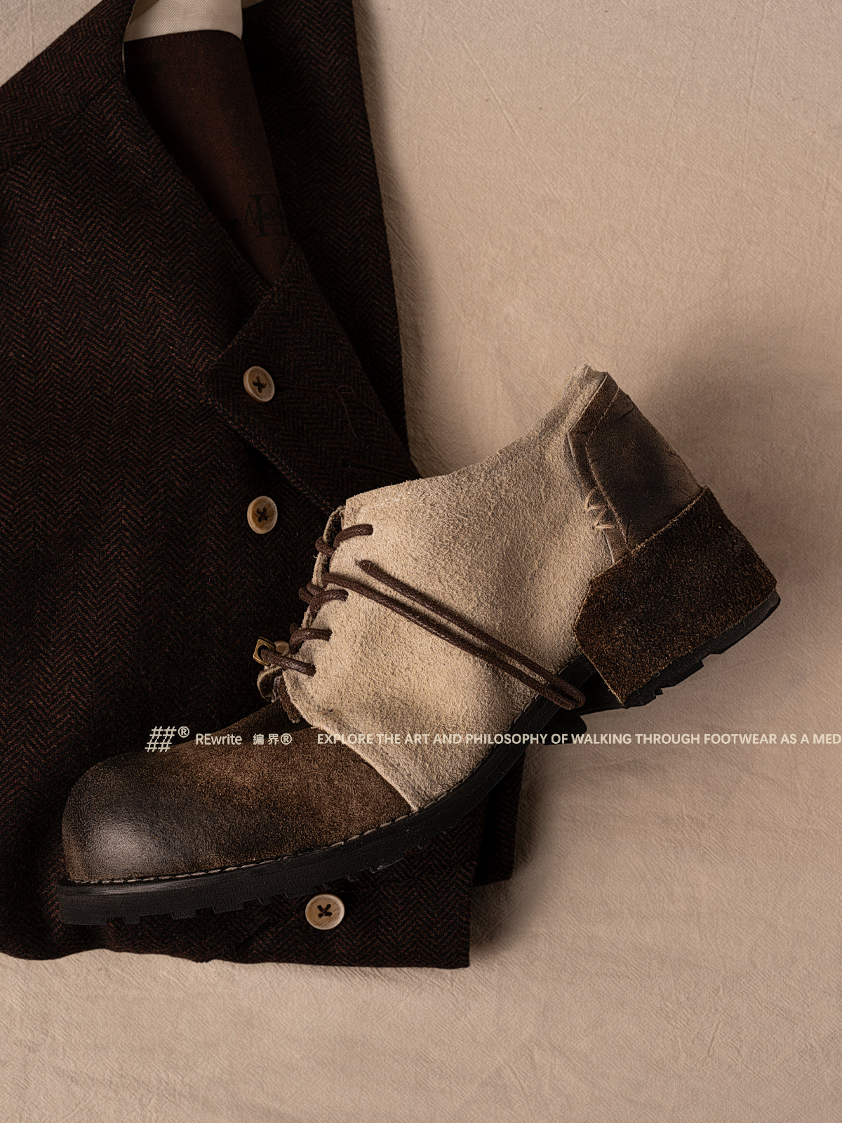 定制 REwrite编界® 「界」原创日系复古手工鞋Ortholite®科技缓冲层
