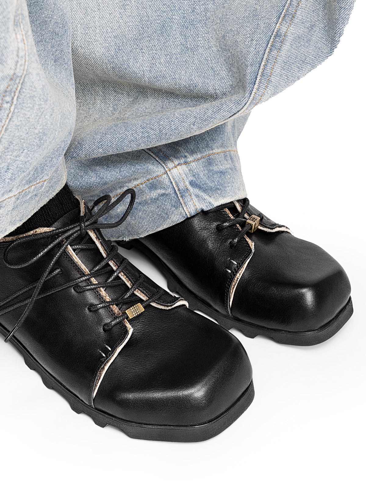 定制 编界Rewrite「神秘主义」知识分子牛津鞋意大利牛皮复古方头皮鞋